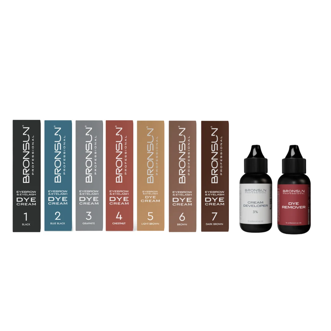 BRONSUN - Eyebrow and Eyelash Cream Dye Kit with Developer and Remover