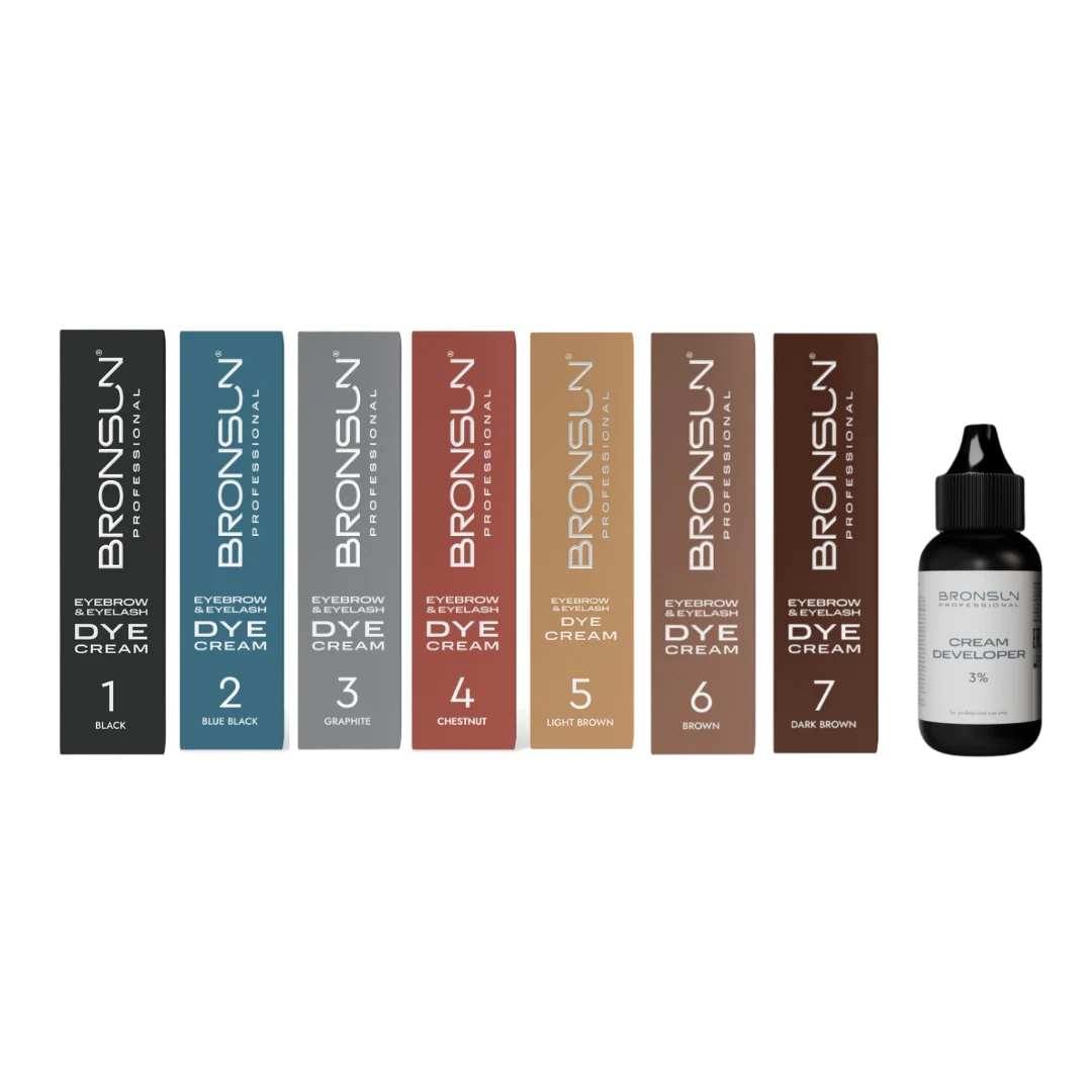 BRONSUN - Eyebrow and Eyelash Cream Dye Kit with Developer